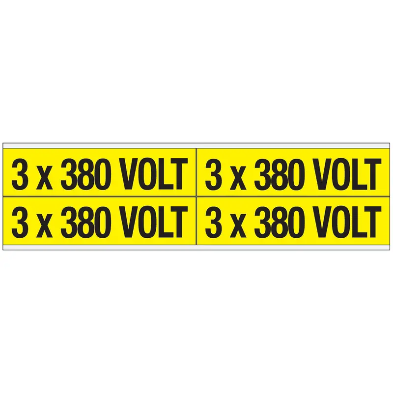 Warnschilder für die Spannungskennzeichnung - 3 x 380 VOLT
