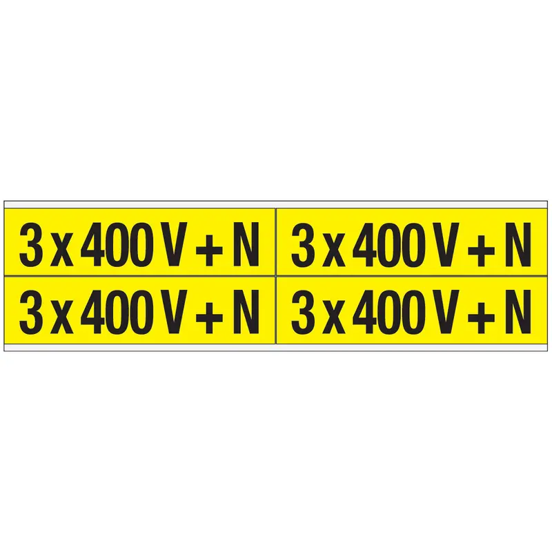 Warnschilder für die Spannungskennzeichnung - 3 x 400 V + N