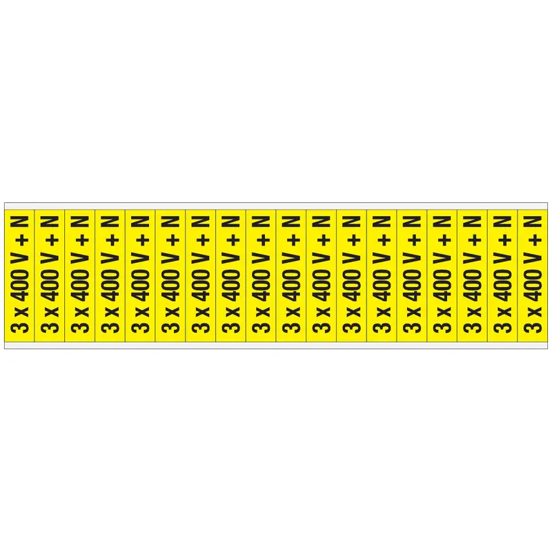 Warnschilder für die Spannungskennzeichnung - 3 x 400 V + N