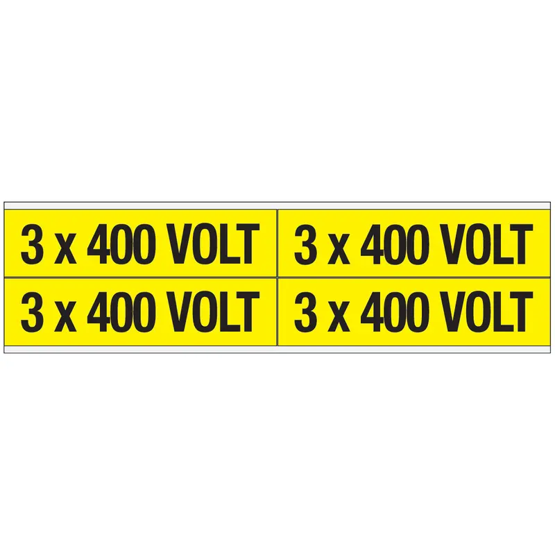Warnschilder für die Spannungskennzeichnung - 3 x 400 VOLT