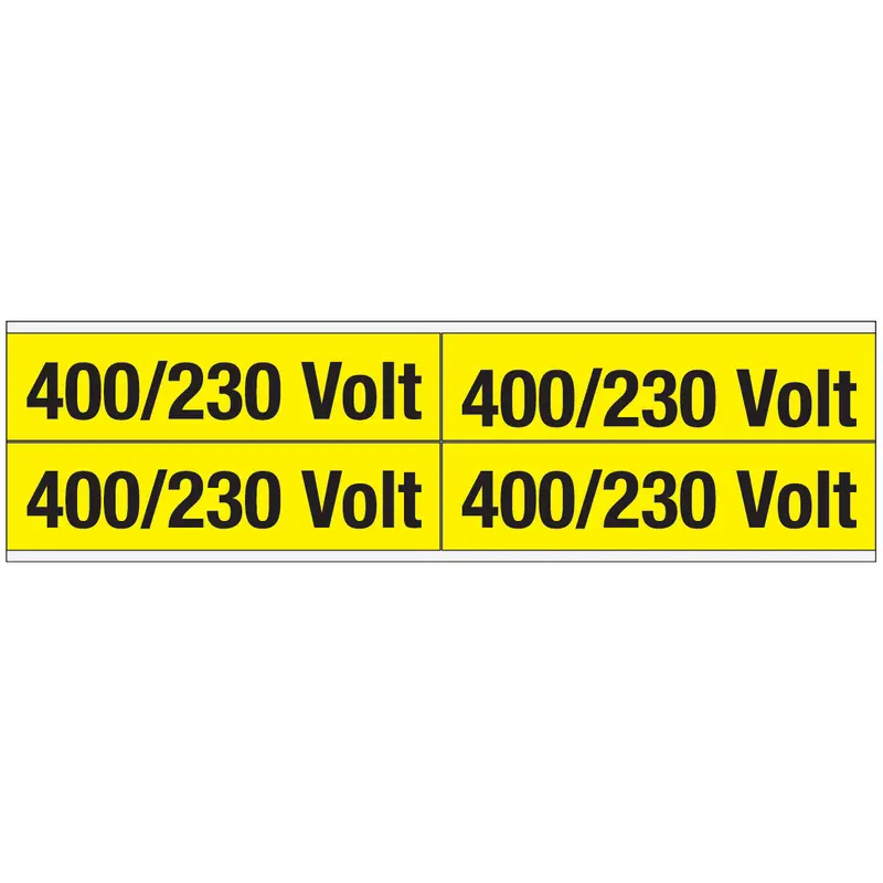 Warnschilder für die Spannungskennzeichnung - 400/230 Volt