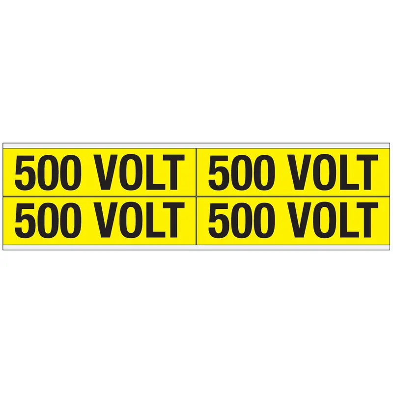 Warnschilder für die Spannungskennzeichnung - 500 VOLT