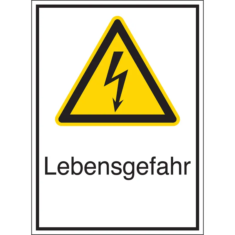 Warnschilder für Elektrische Einrichtungen - Lebensgefahr