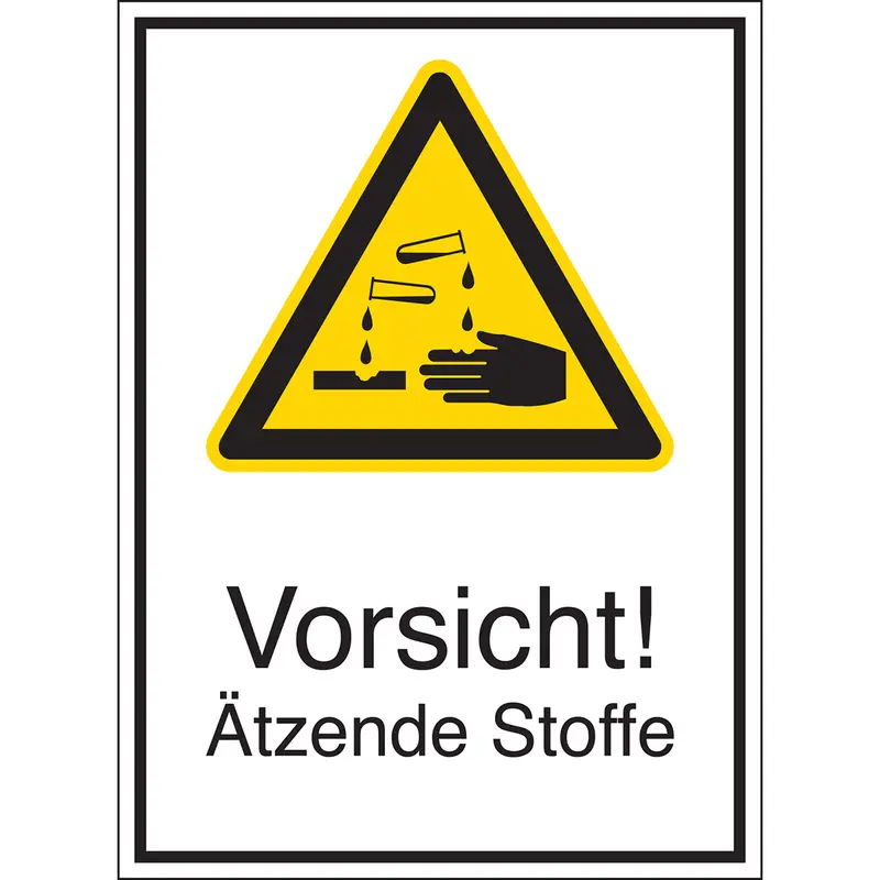 Warnschilder - Vorsicht! Ätzende Stoffe