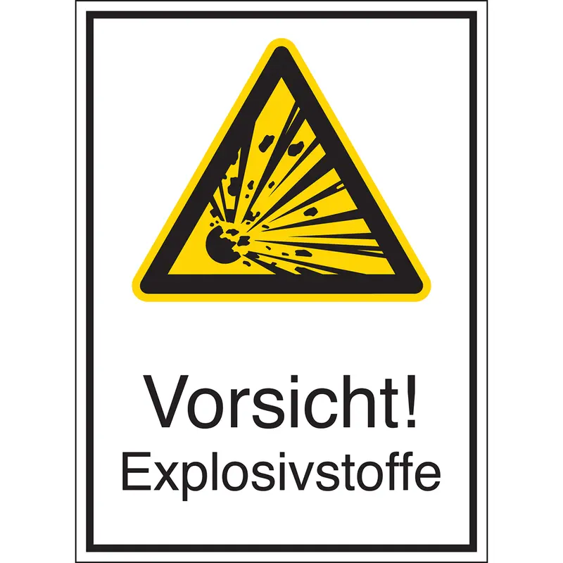 Warnschilder - Vorsicht! Explosivstoffe