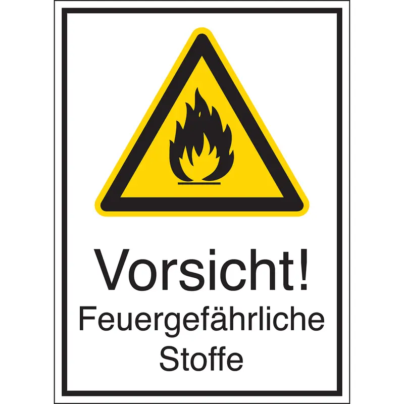 Warnschilder - Vorsicht! Feuergefährliche Stoffe