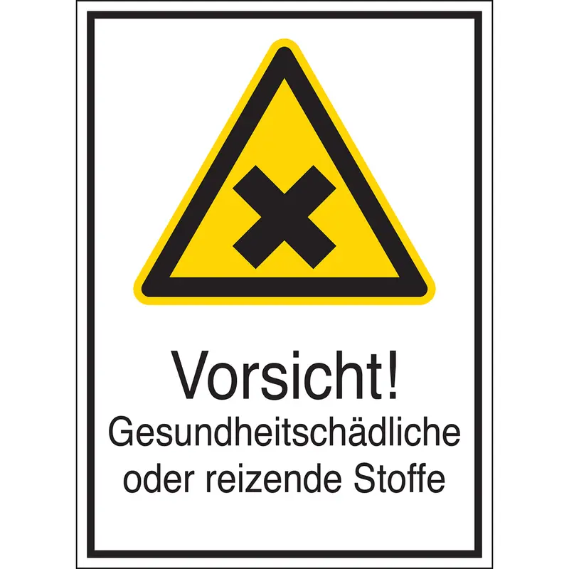 Warnschilder - Vorsicht! Gesundheitschädliche oder reizende Stoffe