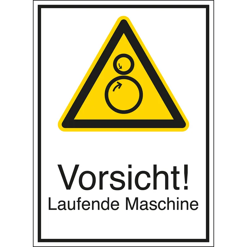 Warnschilder - Vorsicht! Laufende Maschine