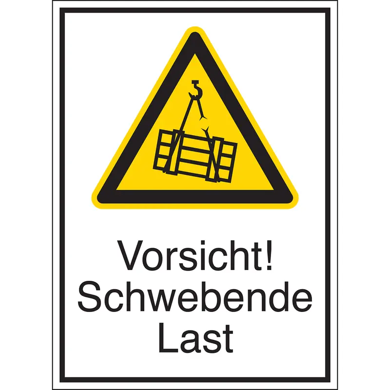Warnschilder - Vorsicht! Schwebende Last