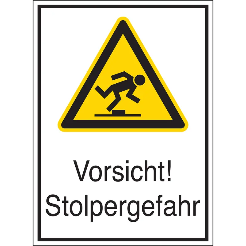 Warnschilder - Vorsicht! Stolpergefahr