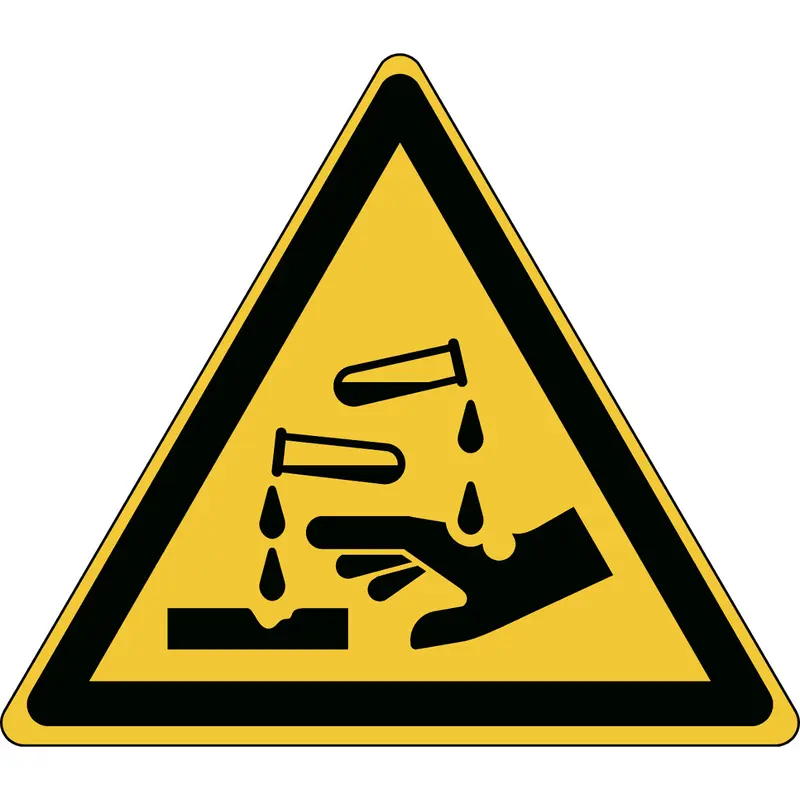 Warnung, ätzende Stoffe - ISO 7010