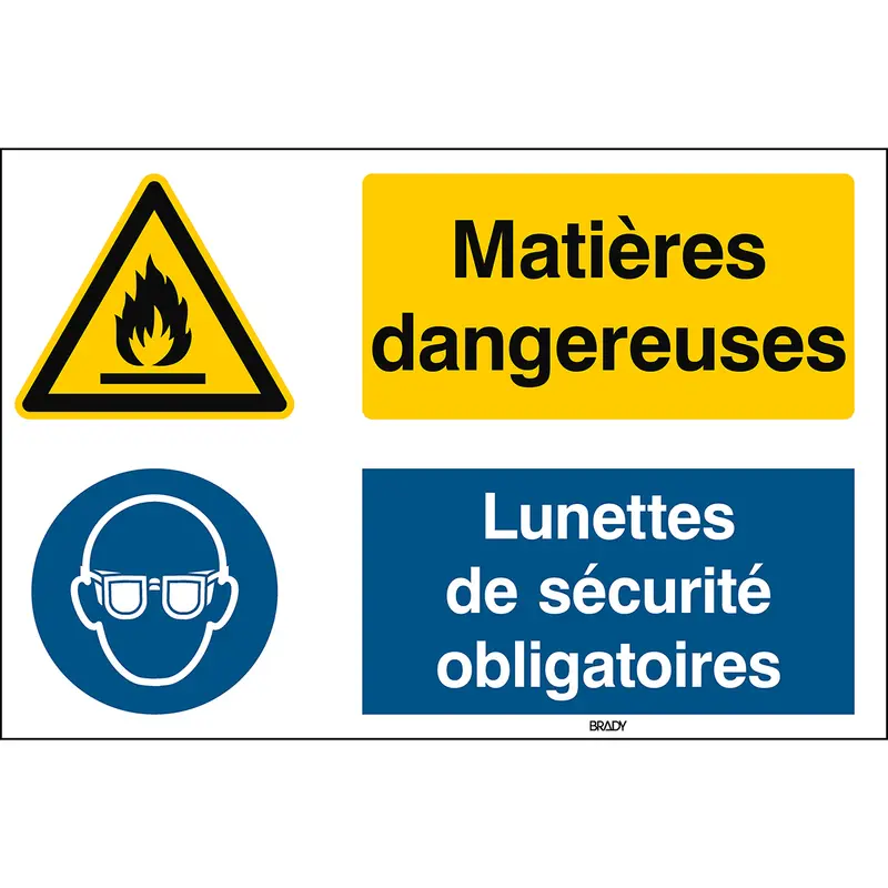 Warnung, Brandgefahr / feuergefährliche Stoffe, Augenschutz benutzen - ISO 7010