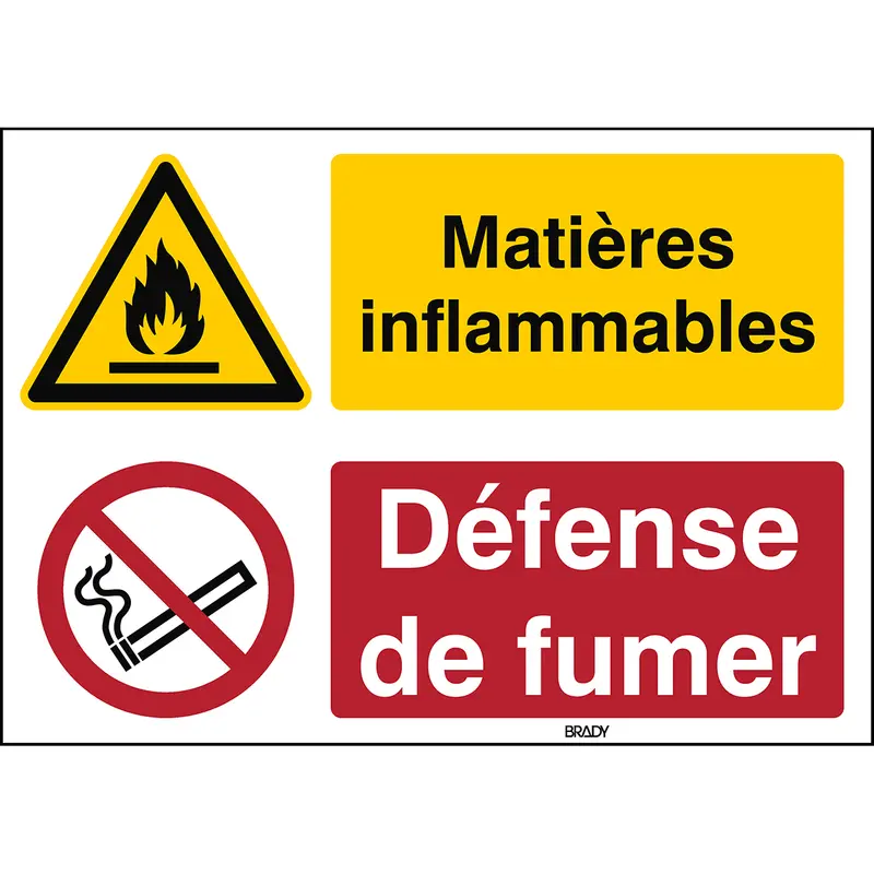 Warnung, Brandgefahr/feuergefährliche Stoffe, Rauchen verboten - ISO 7010