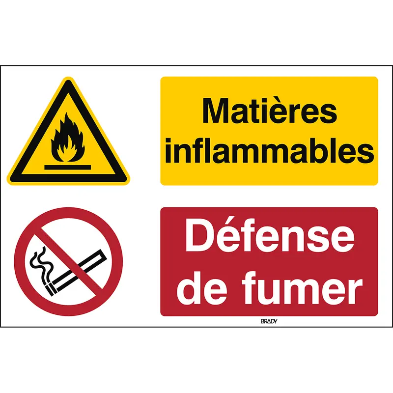 Warnung, Brandgefahr/feuergefährliche Stoffe, Rauchen verboten - ISO 7010
