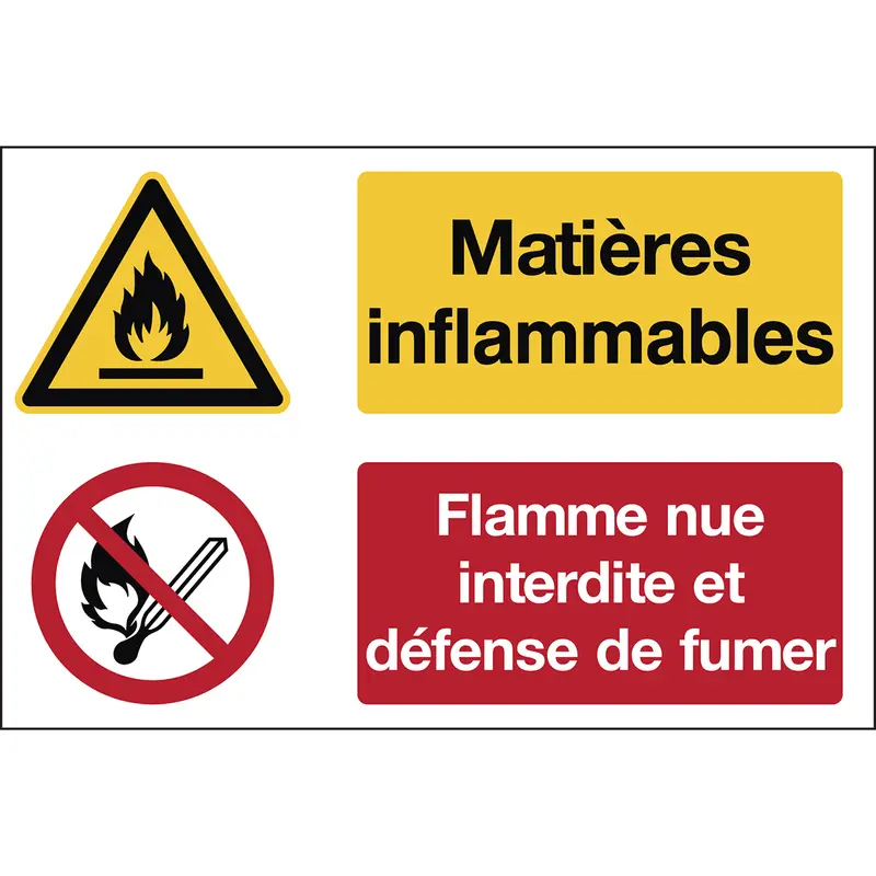 Warnung, Brandgefahr/feuergefährliche Stoffe, Rauchen verboten - ISO 7010