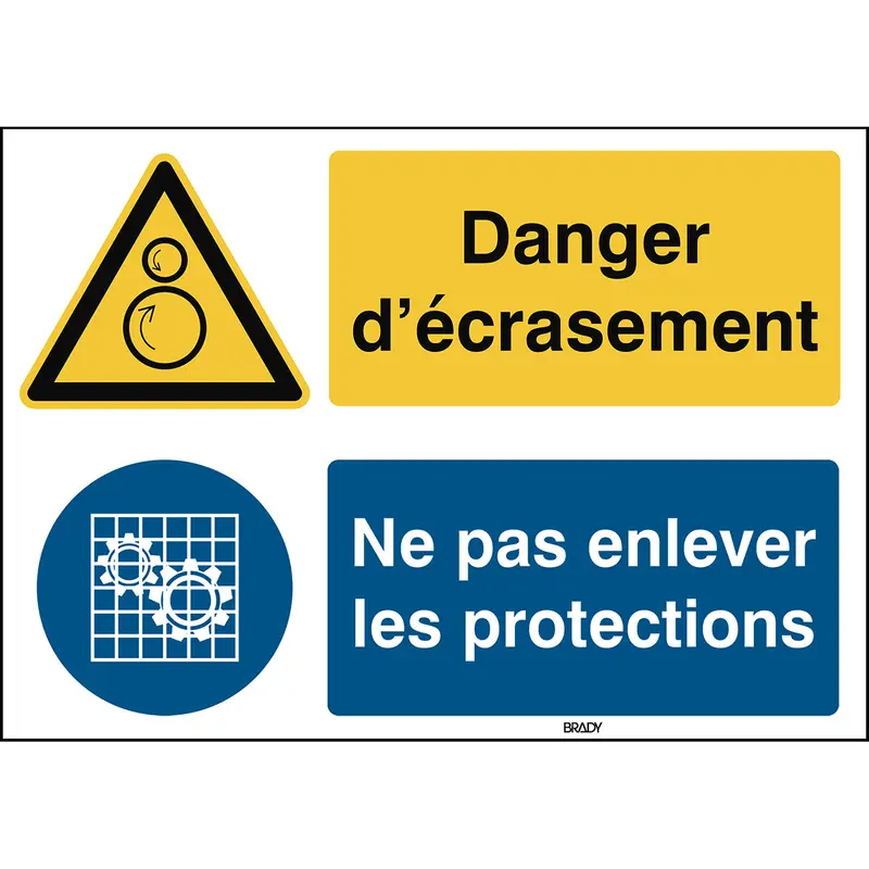 Warnung, Einzugsgefahr und Schutzschild - ISO 7010