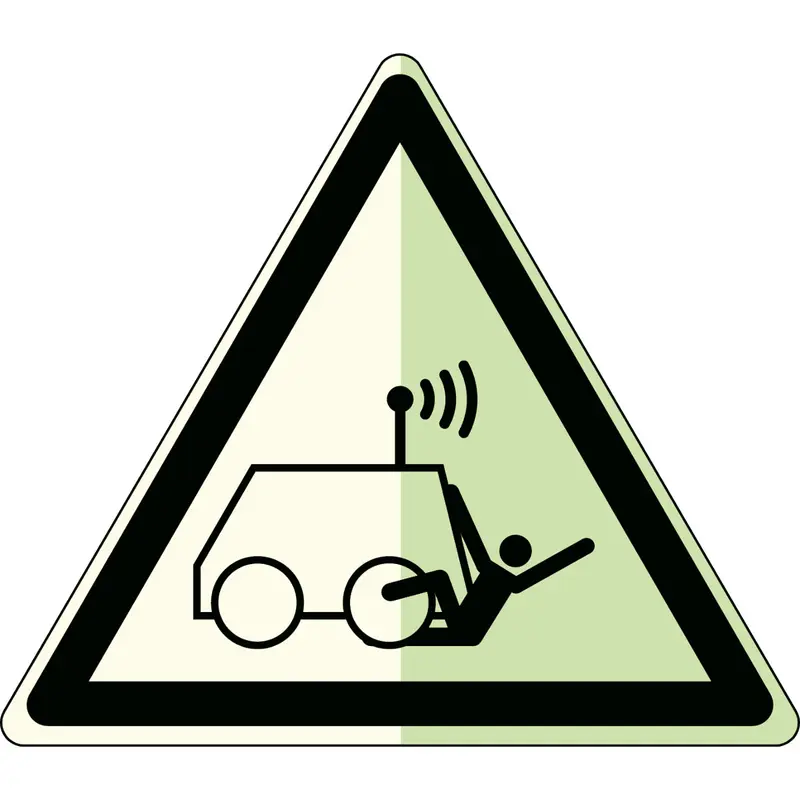 Warnung Gefahr des Überfahrens durch ferngesteuerte Maschinen - ISO 7010