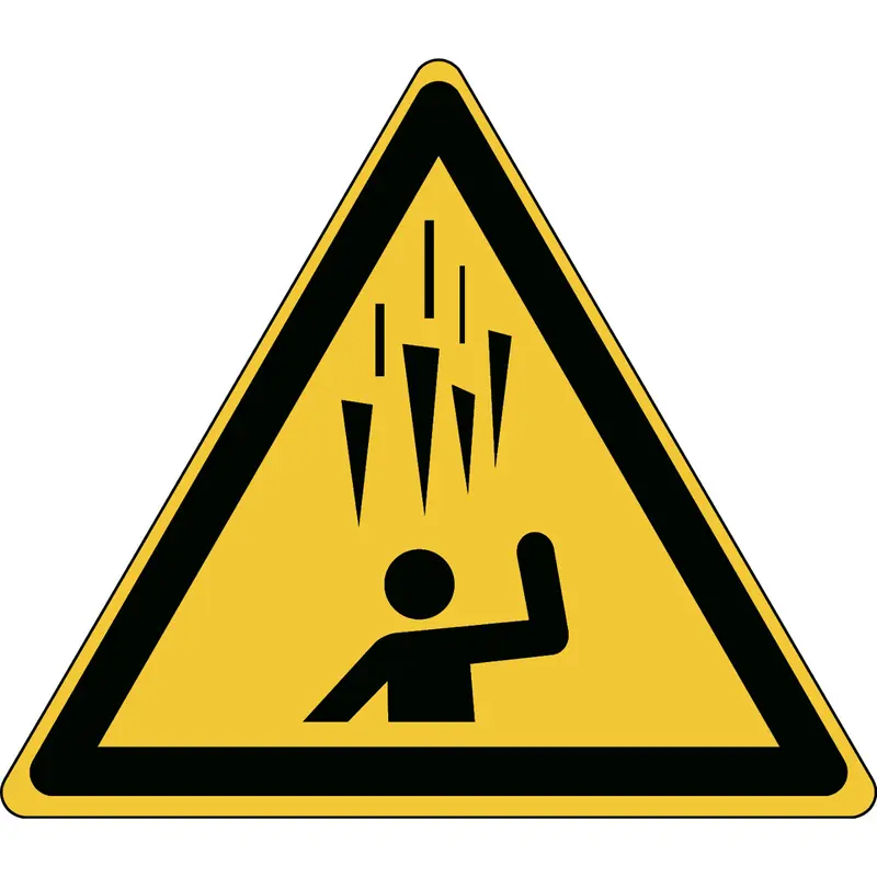 Warnung, Herabfallende Eisbrocken - Sicherheitsschild - ISO 7010