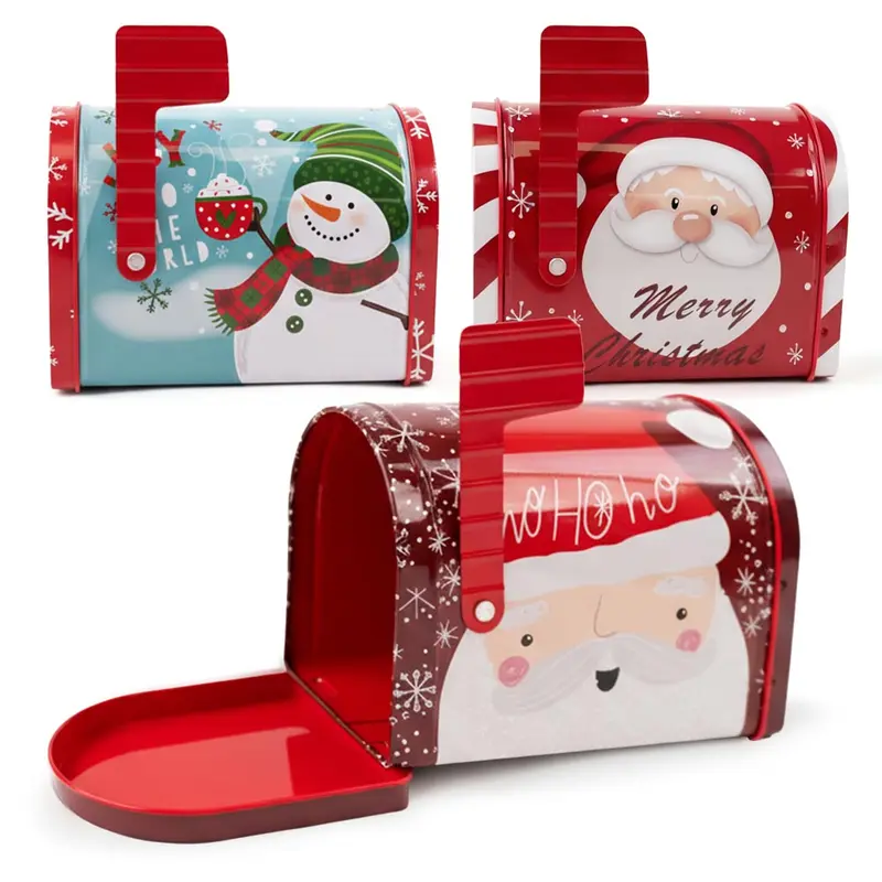 Weihnachtliche Metalldosen Briefkasten, 4 Stück