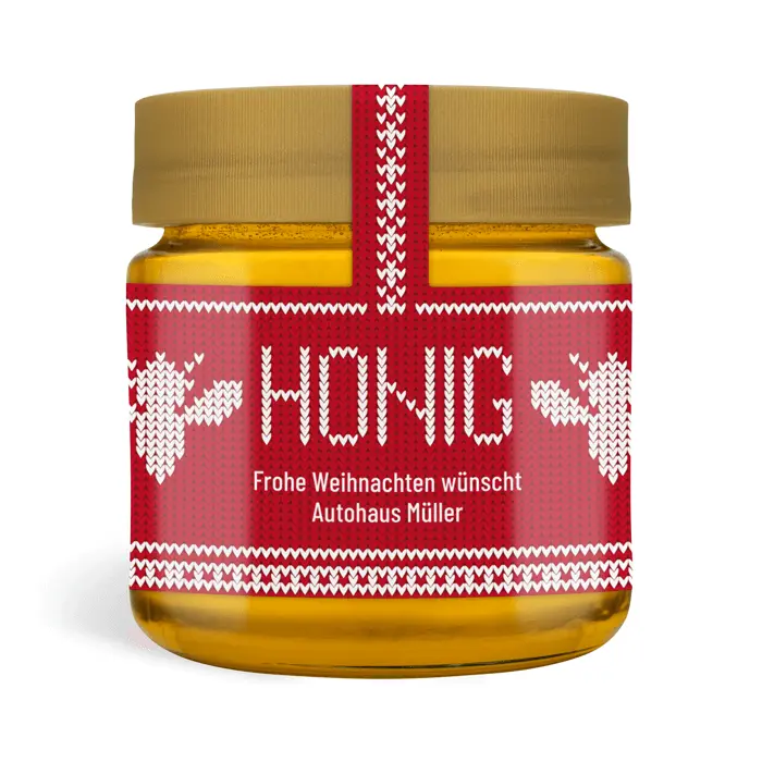 Weihnachtliche Wilma - Etikett mit Gewährverschluss 250g (Kunststoffdeckel)