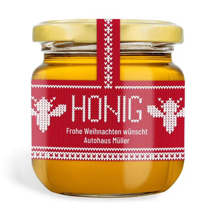 Weihnachtliche Wilma - Etikett mit Gewährverschluss 250g (Twist-Off)