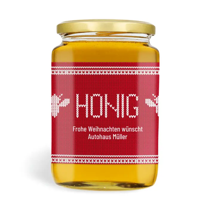 Weihnachtliche Wilma - Rechteckiges Etikett 1000g (Twist-Off)