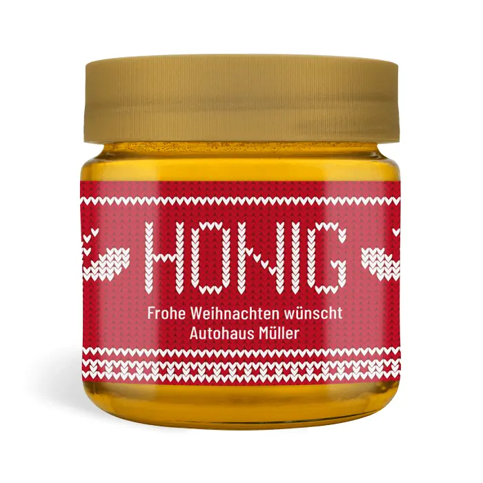 Weihnachtliche Wilma - Rechteckiges Etikett 250g (Kunststoffdeckel)