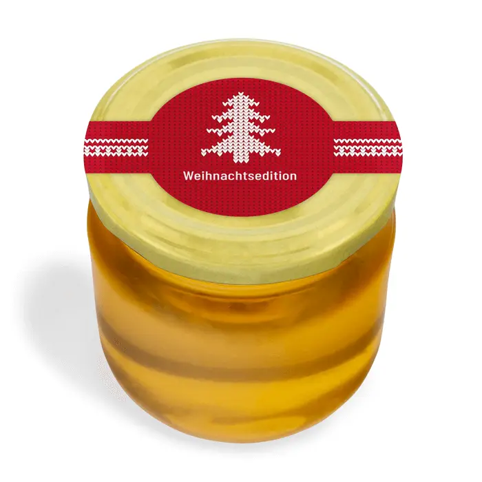 Weihnachtliche Wilma - Siegeletikett mit doppeltem Frischesiegel 250g (Twist-Off)