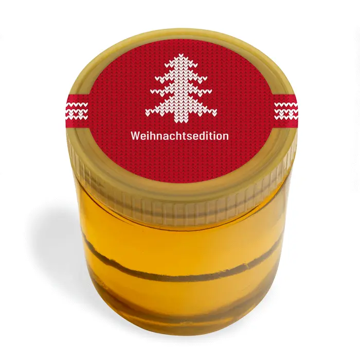 Weihnachtliche Wilma - Siegeletikett mit doppeltem Frischesiegel 500g (Kunststoffdeckel)