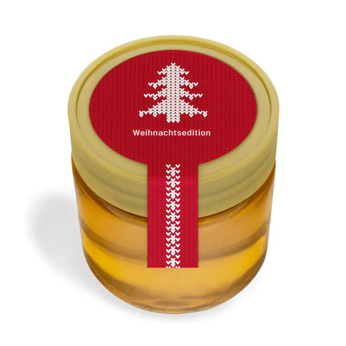 Weihnachtliche Wilma - Siegeletikett mit Frischesiegel 250g (Kunststoffdeckel)