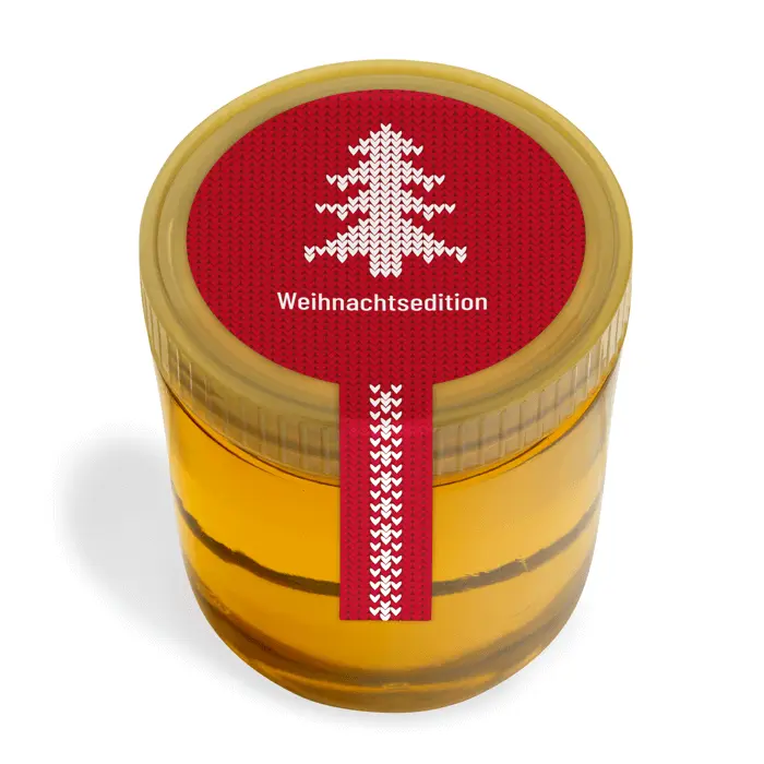 Weihnachtliche Wilma - Siegeletikett mit Frischesiegel 500g (Kunststoffdeckel)