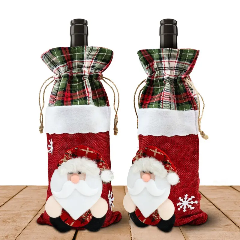 Weihnachtliches Flaschenhüllen-Set 4-tlg.