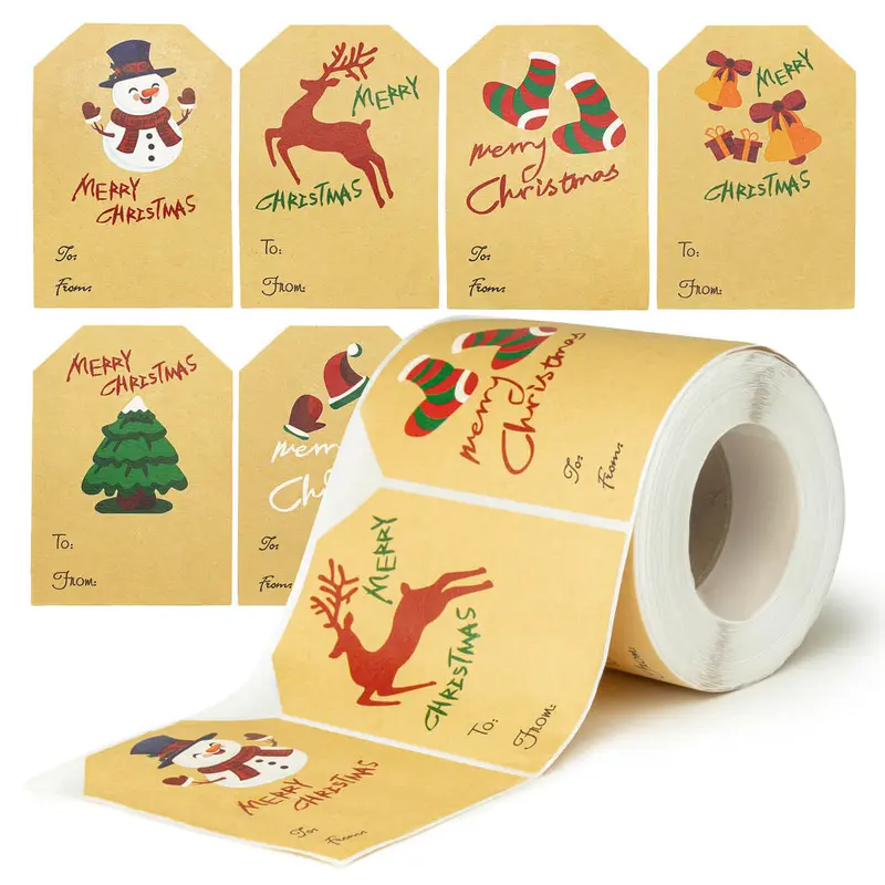 Weihnachtsgeschenkaufkleber - Tischkarten