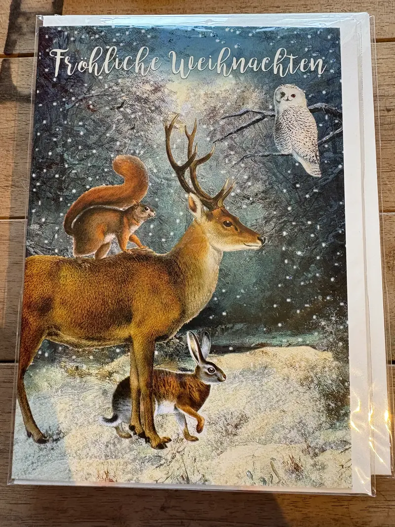 Weihnachtszeit Karte mit Hirsch