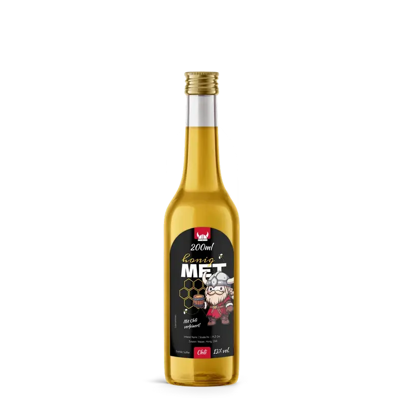 Wilder Wiki – Rechteckiges Flaschenetikett mit Abrundung 50x90mm für 200ml Met