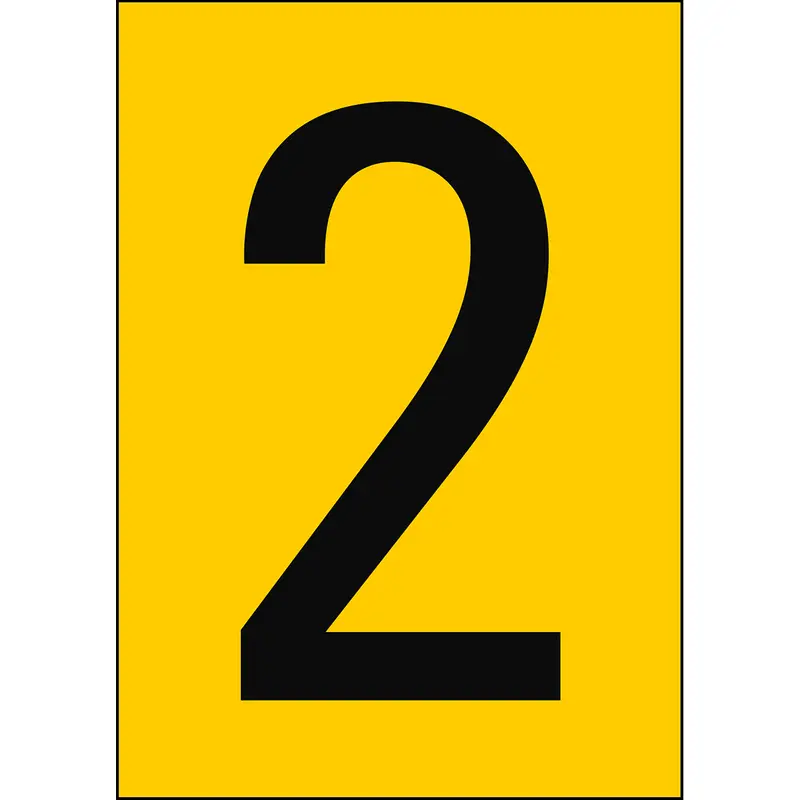 Zahlen & Buchstaben A4 - Gelb/Schwarz - 2 - B-7527 (Polyproylen)