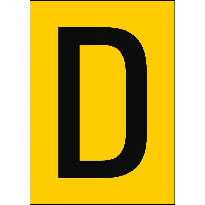 Zahlen & Buchstaben A4 - Gelb/Schwarz - D - B-7527 (Polyproylen)