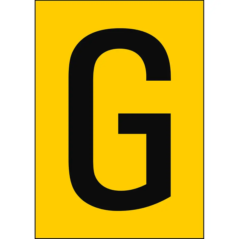 Zahlen & Buchstaben A4 - Gelb/Schwarz - G - B-7527 (Polyproylen)