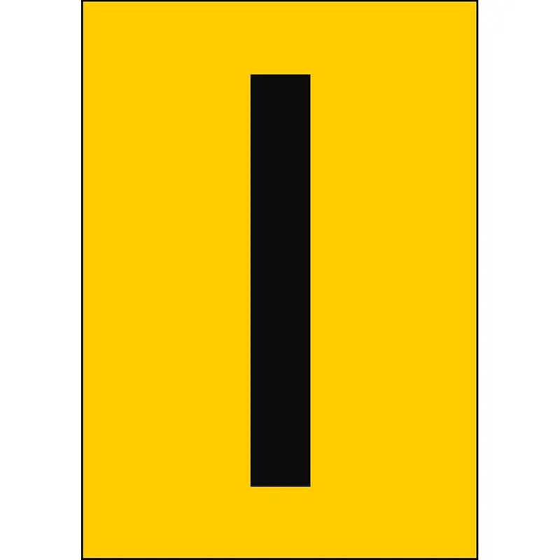 Zahlen & Buchstaben A4 - Gelb/Schwarz - I - B-7541 (Laminierter Polyester)