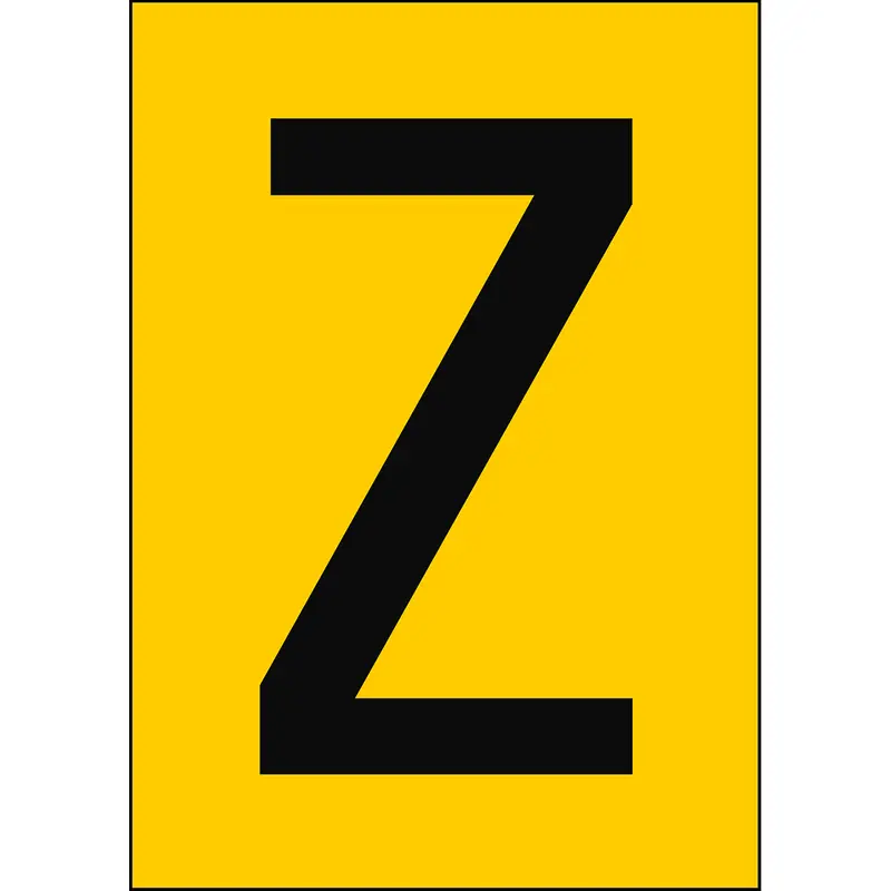 Zahlen & Buchstaben A4 - Gelb/Schwarz - Z - B-7527 (Polyproylen)