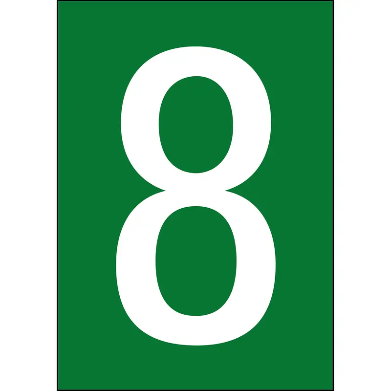 Zahlen & Buchstaben A4 - Grün/Weiss - 8 - B-859 (Magnetische Folie)