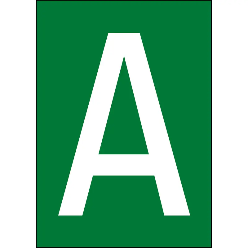 Zahlen & Buchstaben A4 - Grün/Weiss - A - B-859 (Magnetische Folie)