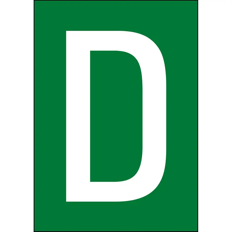 Zahlen & Buchstaben A4 - Grün/Weiss - D - B-7541 (Laminierter Polyester)