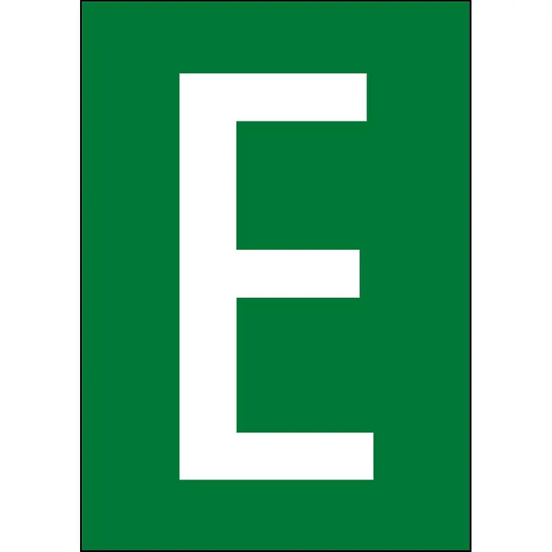 Zahlen & Buchstaben A4 - Grün/Weiss - E - B-7541 (Laminierter Polyester)