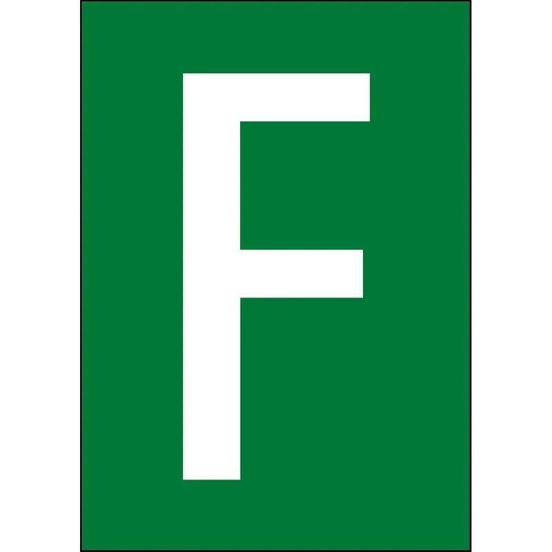 Zahlen & Buchstaben A4 - Grün/Weiss - F - B-7541 (Laminierter Polyester)