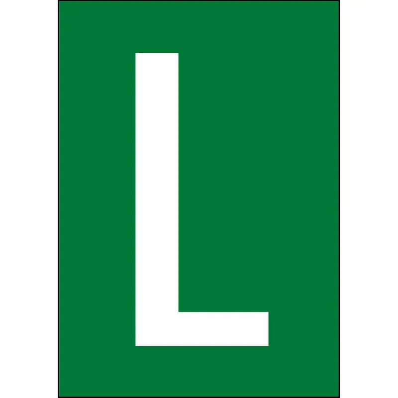 Zahlen & Buchstaben A4 - Grün/Weiss - L - B-7541 (Laminierter Polyester)