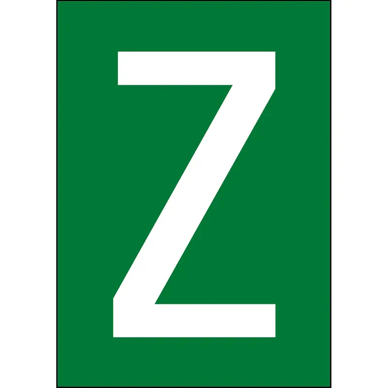 Zahlen & Buchstaben A4 - Grün/Weiss - Z - B-859 (Magnetische Folie)