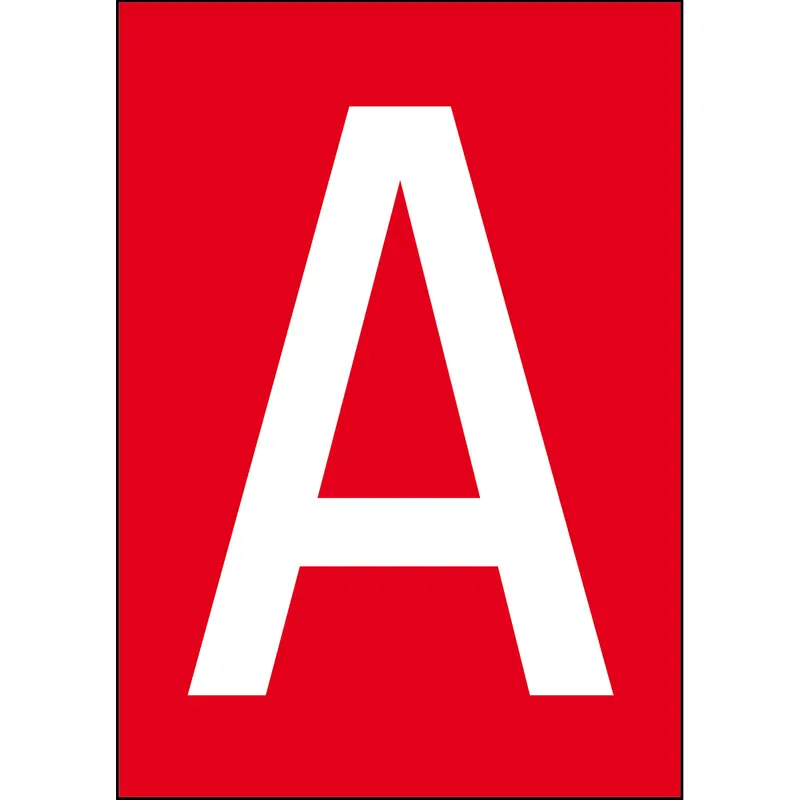 Zahlen & Buchstaben A4 - Rot/Weiss - A - B-859 (Magnetische Folie)