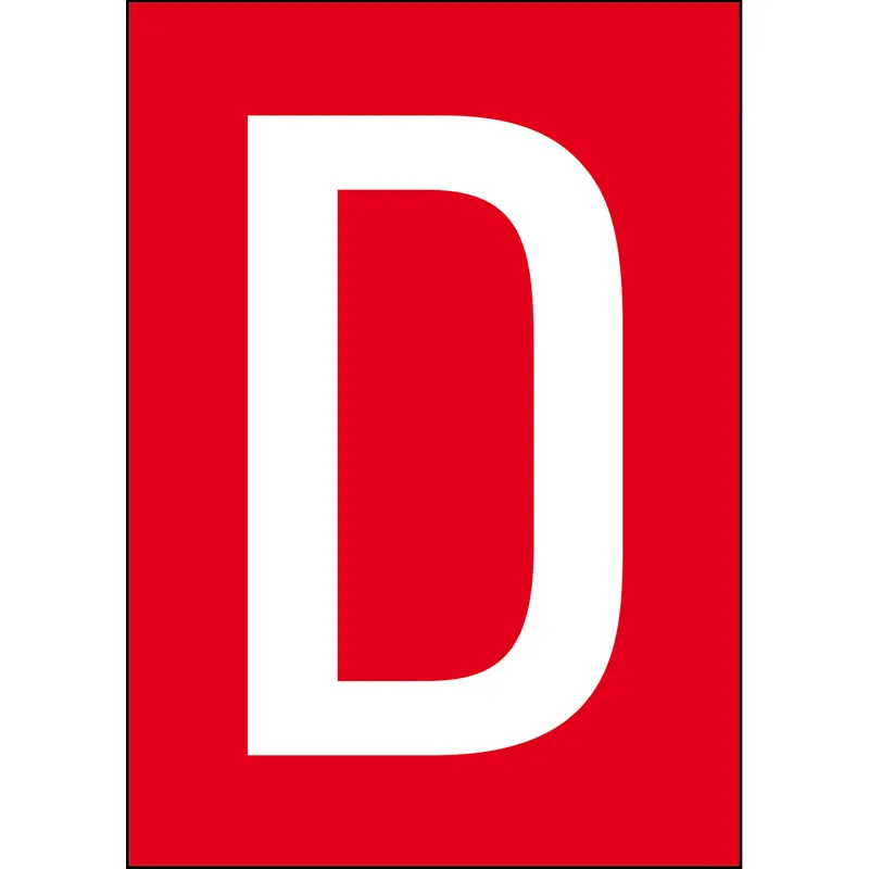 Zahlen & Buchstaben A4 - Rot/Weiss - D - B-859 (Magnetische Folie)