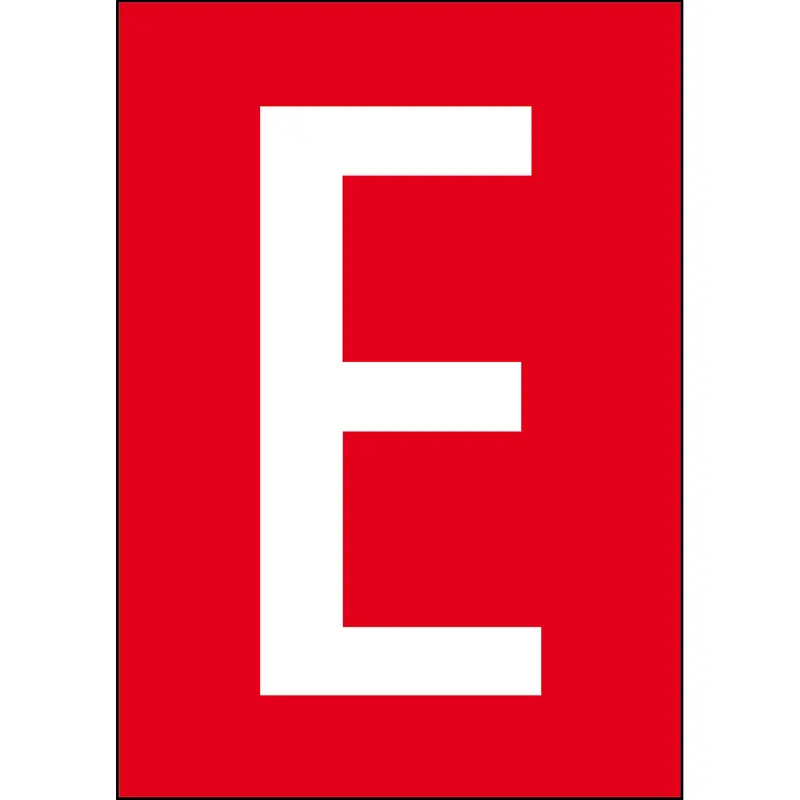Zahlen & Buchstaben A4 - Rot/Weiss - E - B-859 (Magnetische Folie)